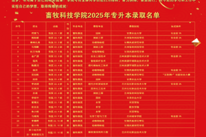 畜牧科技学院2025年专升本考试成绩斐然，再创辉煌
